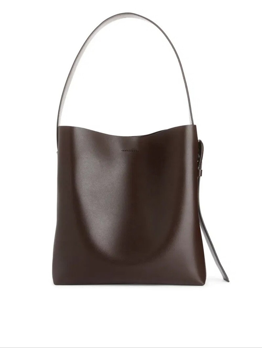 Arket Brown Rigid Leather Tote Bag